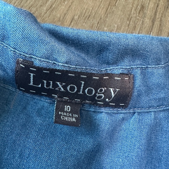 Luxology Denim Tunic Top Size 10 - Picture 7 of 9